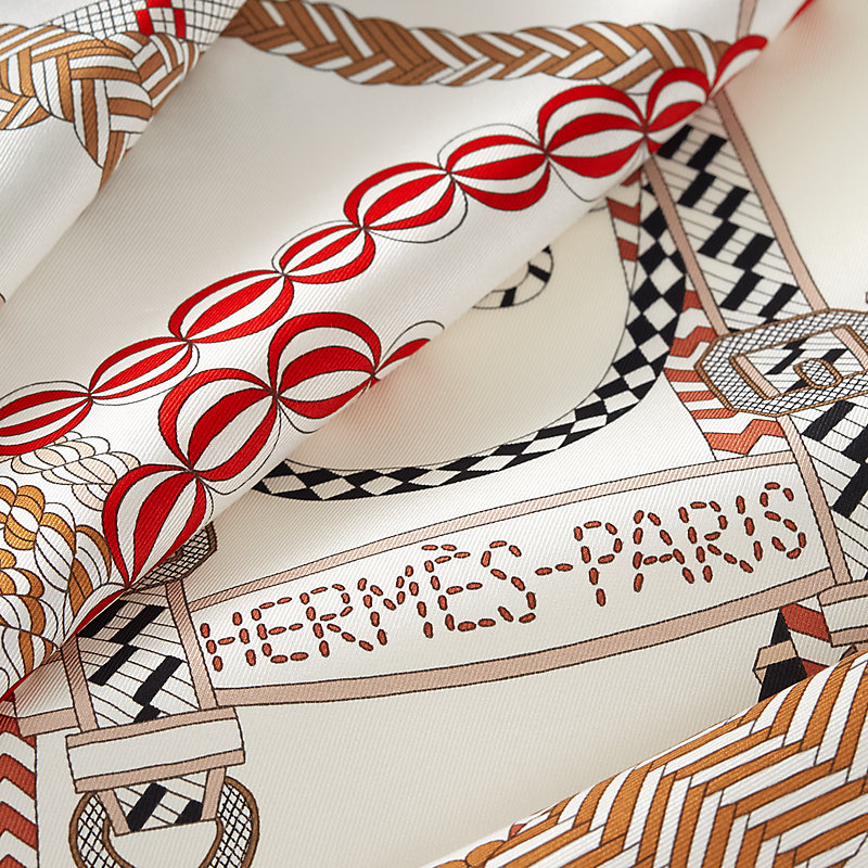 Lenço 70 Tout en Tresse - Vermelho | Hermès Brasil